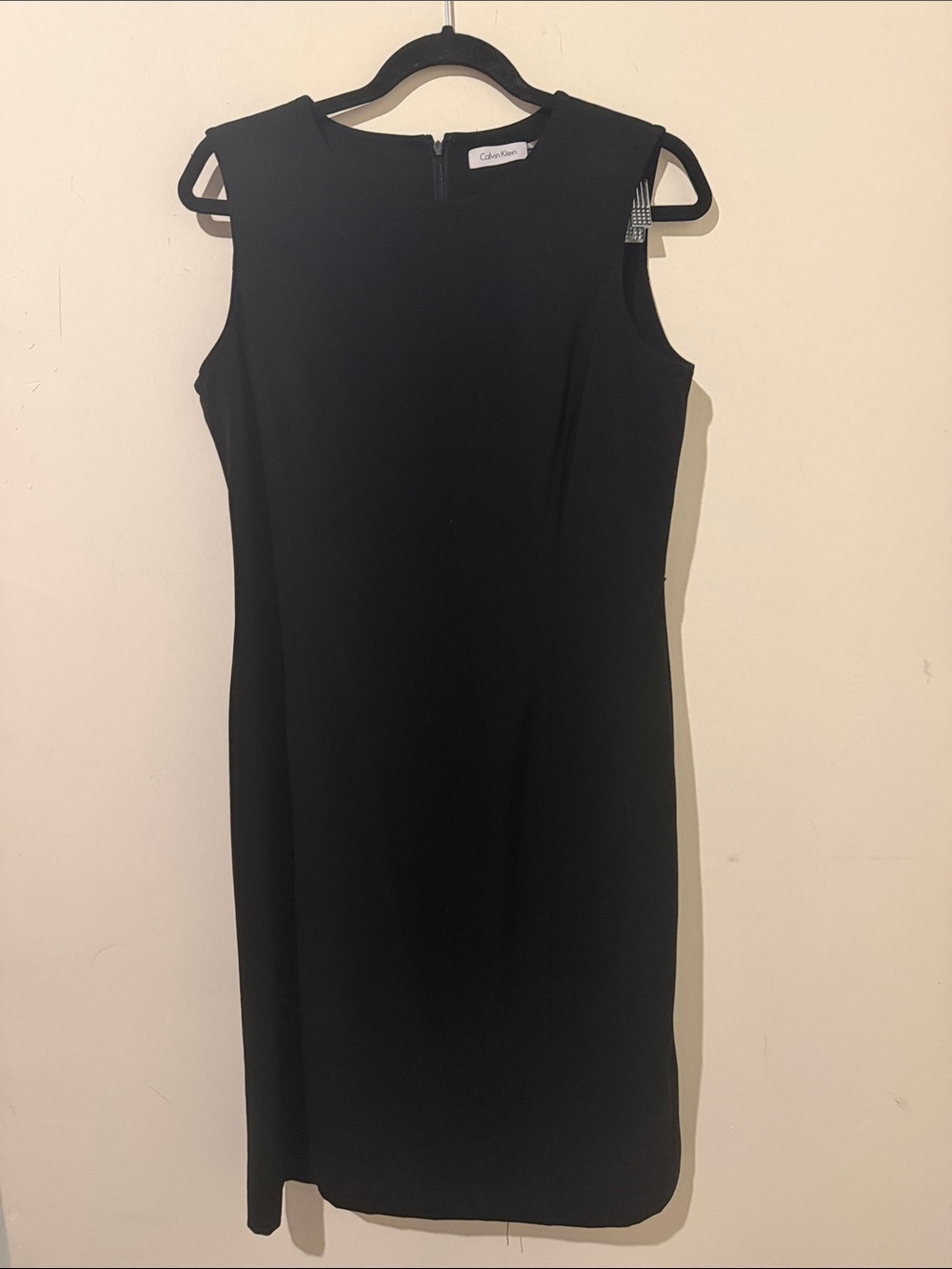 Calvin Klein Black Sleeveless Sheath Dress - Minimalist Shift Size 10